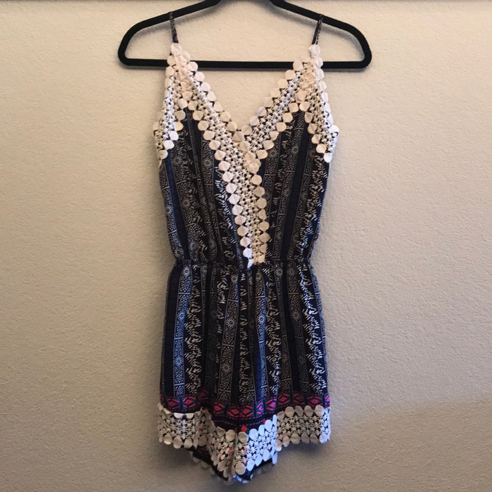 Peach Love Print jumper/romper